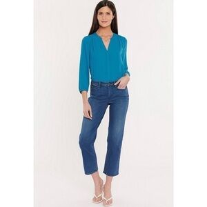 NWT NYDJ Relaxed Straight Piper Capri Crop Jeans - Med Market Medium Wash size 4